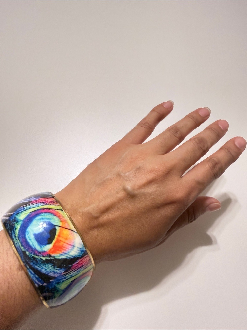 Vintage 80’s Cloisonné Bracelet Bangle Enamel Brass